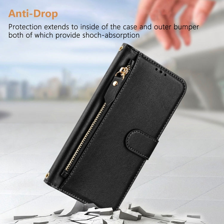 For iPhone 16 Pro Multi-Card Slots Zipper Wallet Leather Phone Case(Black) - iPhone 16 Pro Cases by buy2fix | Online Shopping UK | buy2fix