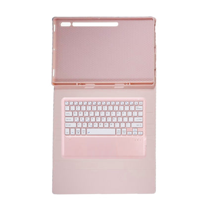 For Samsung Galaxy Tab S10 Ultra A910B Pen Slot Detachable Bluetooth Keyboard Leather Tablet Case(Pink) - Samsung Keyboard by buy2fix | Online Shopping UK | buy2fix