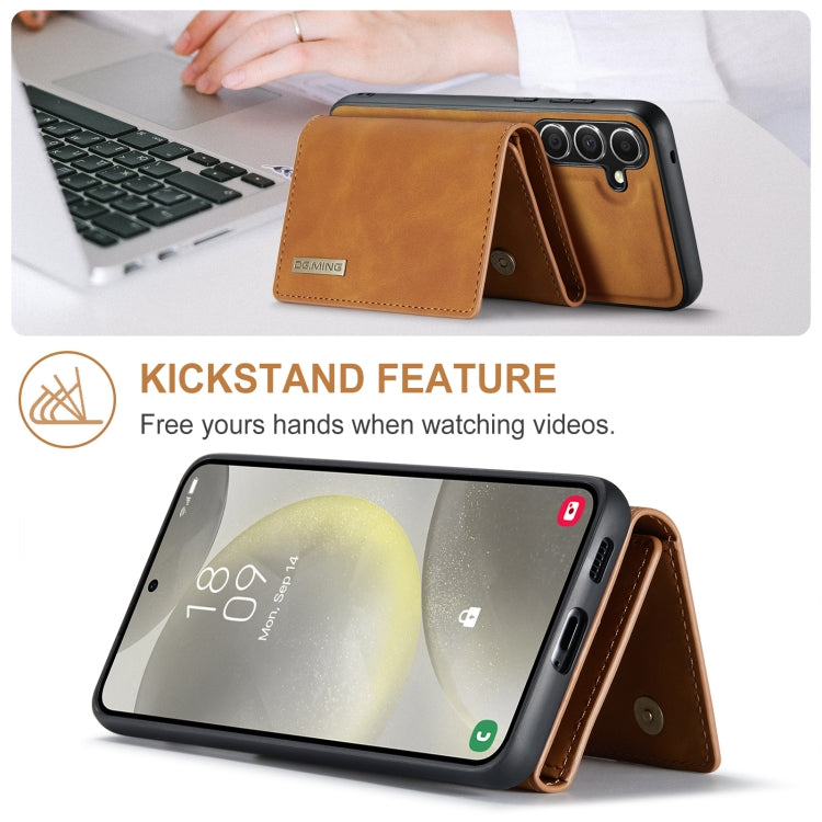 For Samsung Galaxy S24 FE 5G DG.MING M1 Series 3-Fold Multi Card Wallet + Magnetic Phone Case(Brown) - Galaxy S24 FE 5G Cases by DG.MING | Online Shopping UK | buy2fix