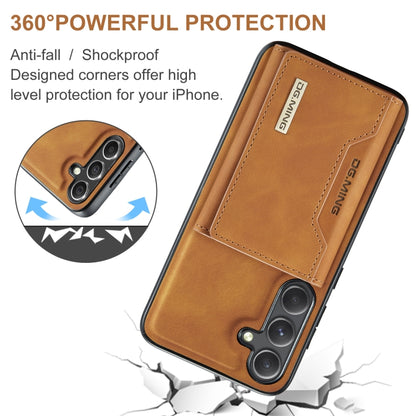 For Samsung Galaxy S24 FE 5G DG.MING M2 Series 3-Fold Multi Card Bag + Magnetic Phone Case(Brown) - Galaxy S24 FE 5G Cases by DG.MING | Online Shopping UK | buy2fix