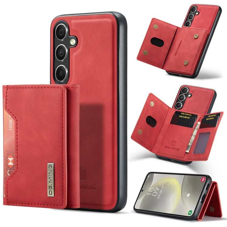 For Samsung Galaxy S24 FE 5G DG.MING M2 Series 3-Fold Multi Card Bag + Magnetic Phone Case(Red) - Galaxy S24 FE 5G Cases by DG.MING | Online Shopping UK | buy2fix