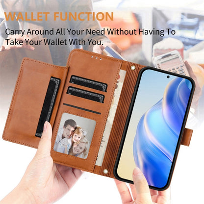 For Boost Mobile Celero 5G 2024 / Celero 3 Multi-Card Slots Zipper Wallet Leather Phone Case(Brown) - More Brand by buy2fix | Online Shopping UK | buy2fix