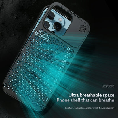 For iPhone 16 Plus R-JUST RJ58 Aromatherapy Metal Cooling Phone Case(Silver) - iPhone 16 Plus Cases by R-JUST | Online Shopping UK | buy2fix