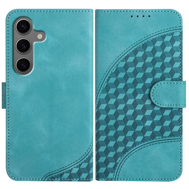 For Samsung Galaxy S25+ 5G YX0060 Elephant Head Embossed Phone Leather Case with Lanyard(Light Blue) - Galaxy S25+ 5G Cases by buy2fix | Online Shopping UK | buy2fix