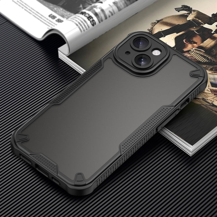 For iPhone 15 Armor Glaze PC Hybrid TPU Phone Case(Black) - iPhone 15 Cases by buy2fix | Online Shopping UK | buy2fix