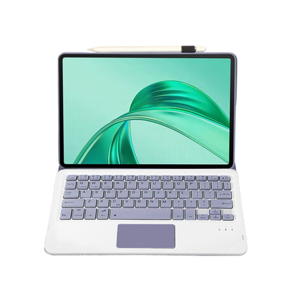 For Honor Pad X8a / X9 2024 AH25-A Ultra-thin Detachable Bluetooth Keyboard Leather Tablet Case with Touchpad(Lavender White) - Huawei Keyboard by buy2fix | Online Shopping UK | buy2fix