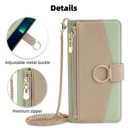 For iPhone 16 Pro Max Crossbody Litchi Texture Leather Phone Case(Green) - iPhone 16 Pro Max Cases by buy2fix | Online Shopping UK | buy2fix