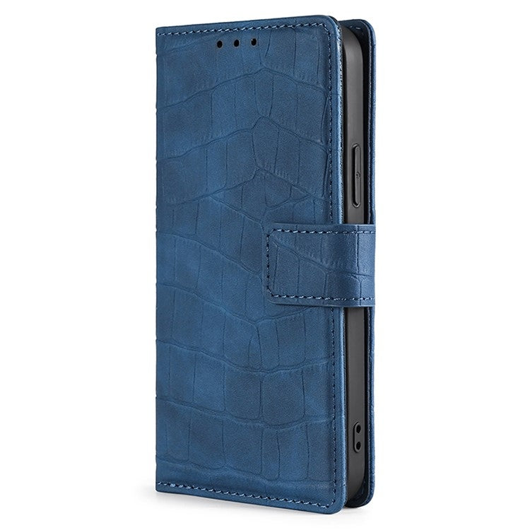 For iPhone 16 Pro Max Skin Feel Crocodile Magnetic Clasp Leather Phone Case(Blue) - iPhone 16 Pro Max Cases by buy2fix | Online Shopping UK | buy2fix