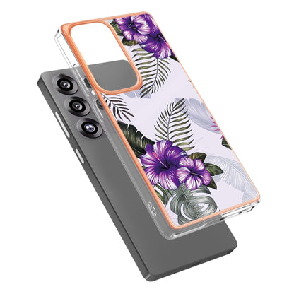 For Samsung Galaxy S25 Ultra 5G Electroplating IMD TPU Phone Case(Purple Flower) - Galaxy S25 Ultra 5G Cases by buy2fix | Online Shopping UK | buy2fix