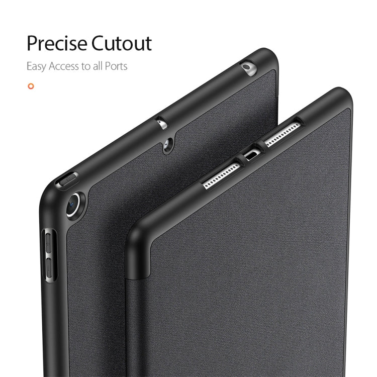 For iPad 9.7 inch(2017)/9.7 inch(2018)/iPad 6 DUX DUCIS Domo Series Horizontal Flip Magnetic PU Leather Case with Three-folding Holder & Pen Slot(Black) - iPad 9.7 (2018) & (2017) Cases by DUX DUCIS | Online Shopping UK | buy2fix