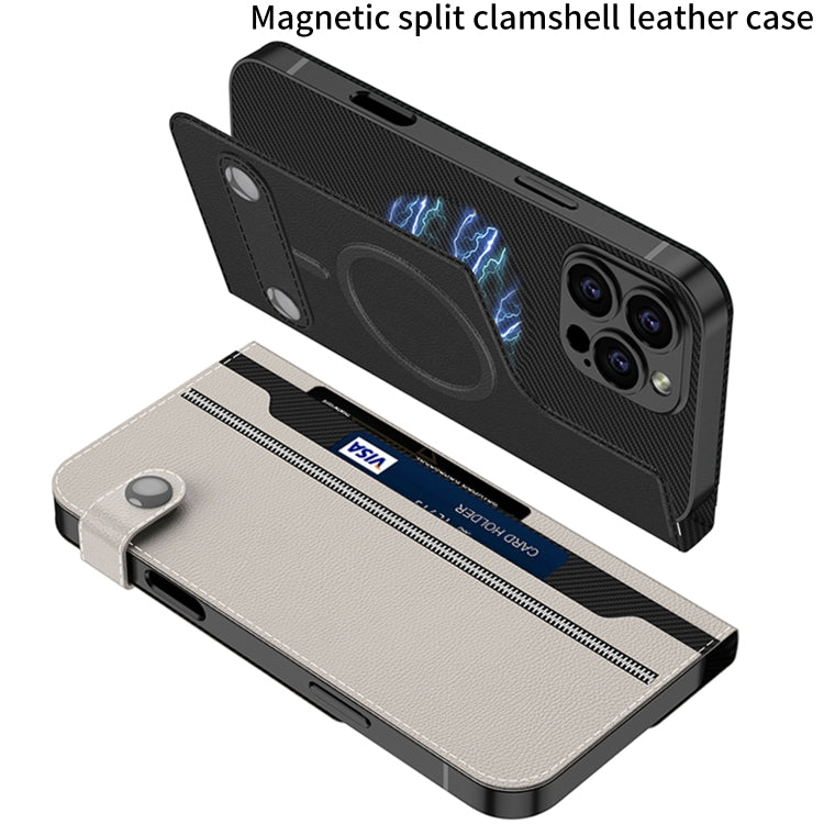 For iPhone 16 Pro Max GKK Detachable Flip Leather MagSafe Phone Case(Titanium Gray) - iPhone 16 Pro Max Cases by GKK | Online Shopping UK | buy2fix