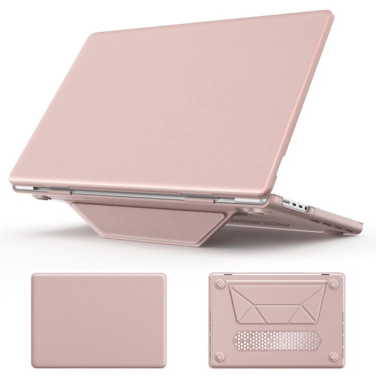 For MacBook Pro 16.2 inch A2991 / A2485 Business Magnetic Holder PC + PU Laptop Protective Case(Pink) - MacBook Pro Cases by buy2fix | Online Shopping UK | buy2fix