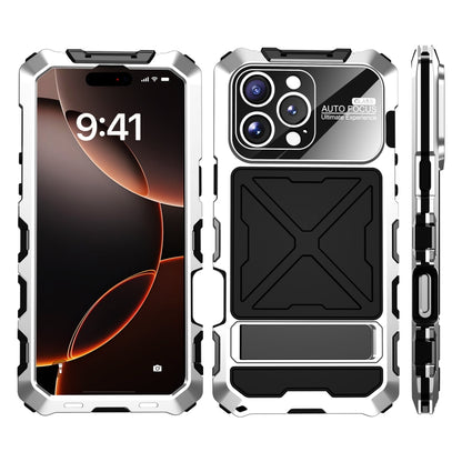 For iPhone 16 Pro Max R-JUST Life Waterproof Dustproof Shockproof Phone Case(Silver) - iPhone 16 Pro Max Cases by R-JUST | Online Shopping UK | buy2fix