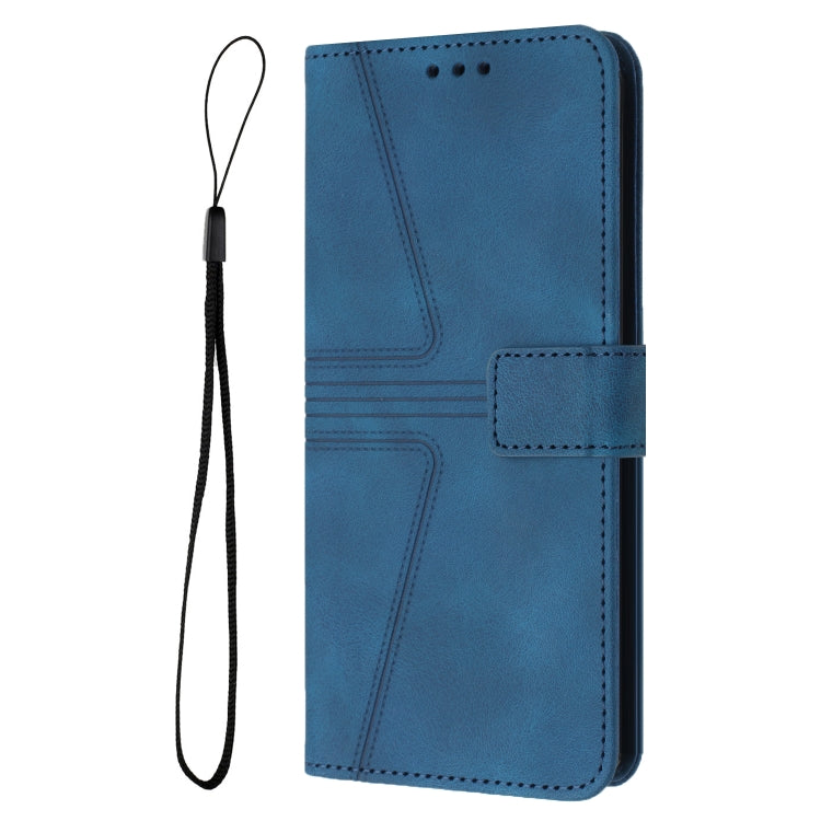 For Samsung Galaxy S25 Ultra 5G Triangle Solid Color Leather Phone Case(Blue) - Galaxy S25 Ultra 5G Cases by buy2fix | Online Shopping UK | buy2fix