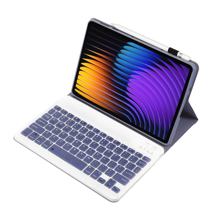 For Xiaomi Pad 7 / 7 Pro 11.2 inch A0N13 Ultra-thin Detachable Bluetooth Keyboard Leather Tablet Case(Lavender White) - Others Keyboard by buy2fix | Online Shopping UK | buy2fix