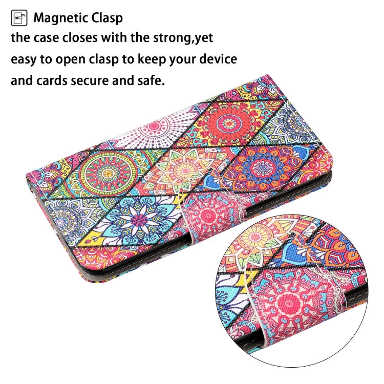 For Samsung Galaxy S25 5G Colored Drawing Pattern Leather Phone Case(Diamond Totem) - Galaxy S25 5G Cases by buy2fix | Online Shopping UK | buy2fix