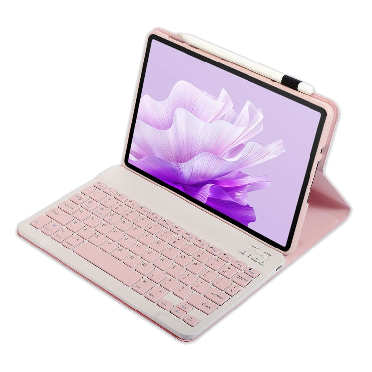 For Huawei MatePad 11.5 S 2024 AH20 Ultra-thin Detachable Bluetooth Keyboard Leather Tablet Case(Pink White) - Others Keyboard by buy2fix | Online Shopping UK | buy2fix