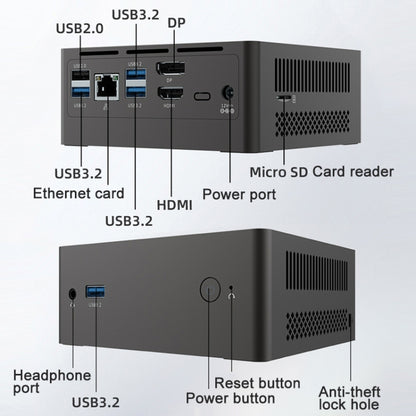 Jumper N305Hi Mini PC, Intel Alder Lake-N i3-N305 Octa-core 3.8GHz, RAM: 16GB, ROM: 512GB(EU Plug) - Barebone Mini PCs by jumper | Online Shopping UK | buy2fix