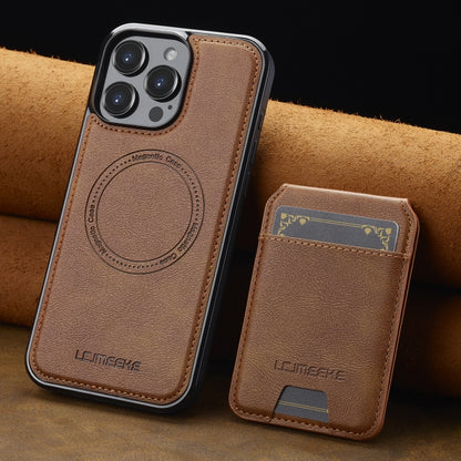 For iPhone 16 Pro LC.IMEEKE L3 Series Detachable RFID Card Bag Magsafe Phone Case(Brown) - iPhone 16 Pro Cases by LC.IMEEKE | Online Shopping UK | buy2fix