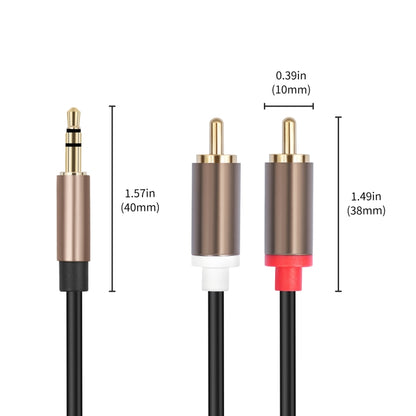 3.5mm Male to 2 RCA Male Audio Cable Amplifier Connector, Length:3m(Black Grey) - RCA Cable by buy2fix | Online Shopping UK | buy2fix