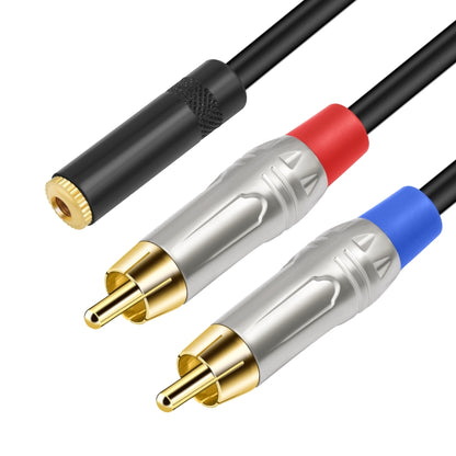 3.5mm 1/8 TRS Stereo Female to Dual RCA Male Y-type Audio Cable, Length:50cm - Microphone Audio Cable & Connector by buy2fix | Online Shopping UK | buy2fix