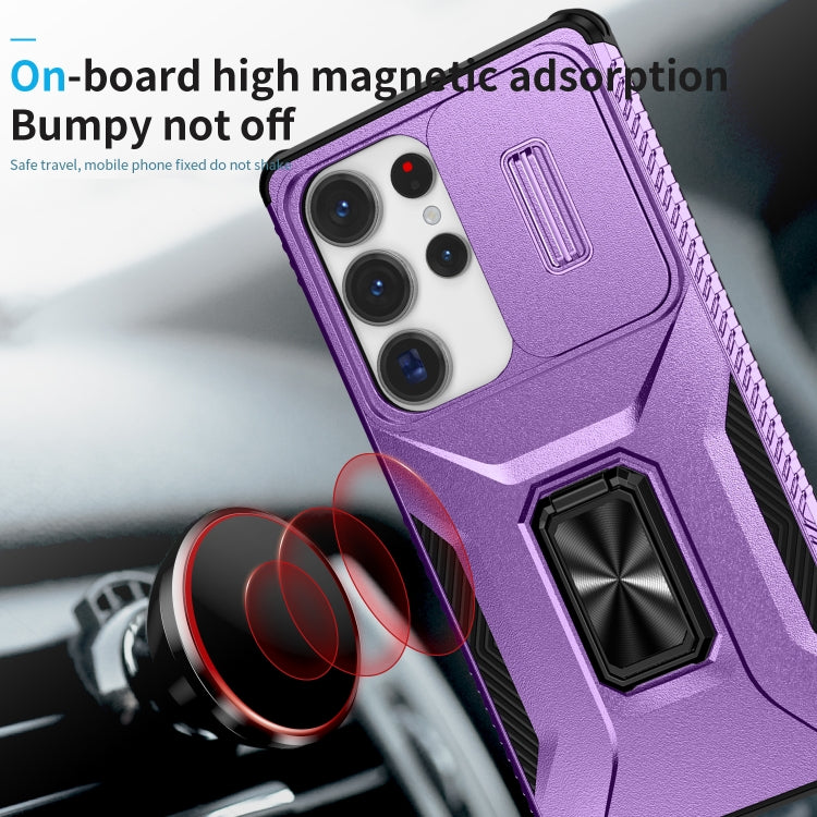 For Samsung Galaxy S25 Ultra 5G Sliding Camshield Holder Phone Case(Purple) - Galaxy S25 Ultra 5G Cases by buy2fix | Online Shopping UK | buy2fix