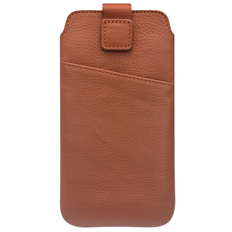 For iPhone X / XS QIALINO Nappa Texture Top-grain Leather Liner Bag with Card Slots(Brown) - More iPhone Cases by QIALINO | Online Shopping UK | buy2fix