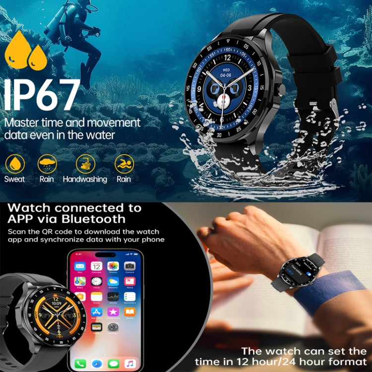 X20 1.43 inch IP67 Waterproof 2 in 1 Bluetooth Earphone Smart Watch(Black) - Smart Wristbands by buy2fix | Online Shopping UK | buy2fix