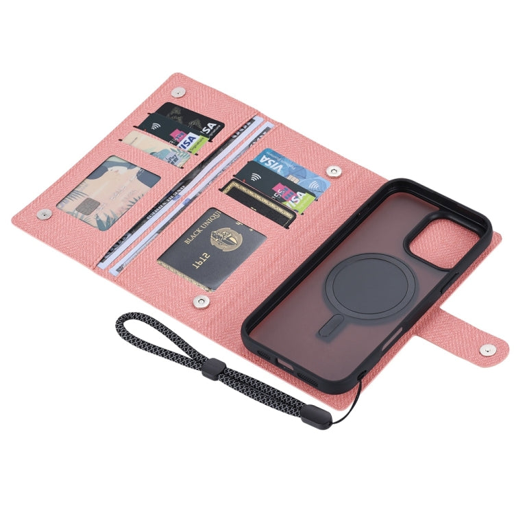 For iPhone 16 ViLi GBS Series MagSafe Magnetic RFID Leather Flip Phone Case(Pink) - iPhone 16 Cases by ViLi | Online Shopping UK | buy2fix