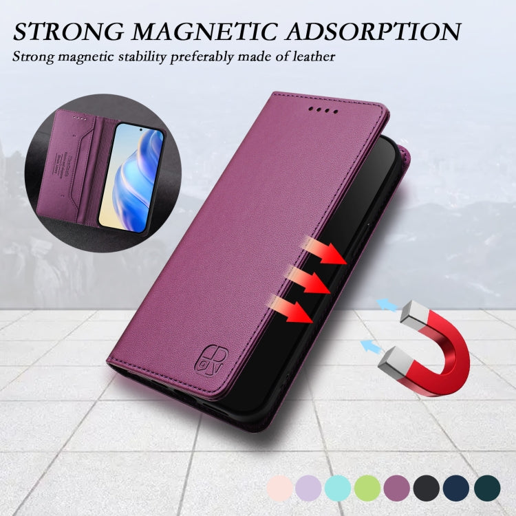 For Samsung Galaxy S24+ / S25+ 5G RC01 Dual-Folded Magnetic Suction RFID Leather Phone Case(Violet) - Galaxy S25+ 5G Cases by buy2fix | Online Shopping UK | buy2fix