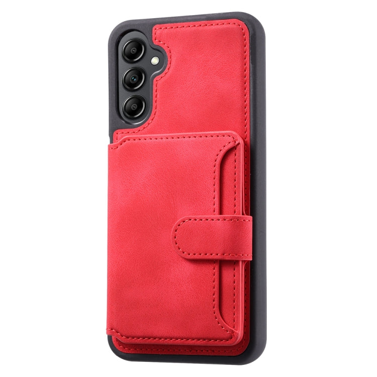 For Samsung Galaxy S25 5G Skin Feel Dream RFID Anti-theft PU Card Bag Phone Case(Red) - Galaxy S25 5G Cases by buy2fix | Online Shopping UK | buy2fix