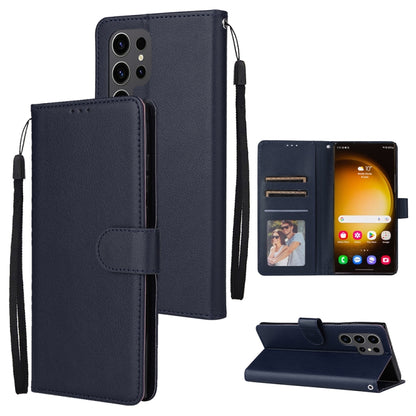 For Samsung Galaxy S25 Ultra 5G 3-Card Slots Multifunctional Leather Phone Case(Blue) - Galaxy S25 Ultra 5G Cases by buy2fix | Online Shopping UK | buy2fix