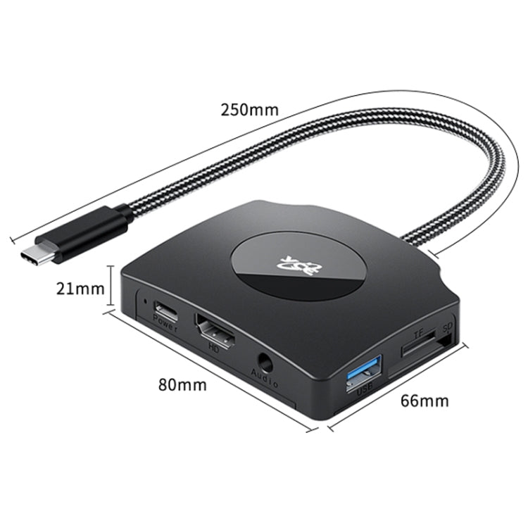 YCE-Z70A Type-C to PD 3.0, USB 3.0x2 + SD/TF, 3.5mm and HD1.4 Docking Station Video Capture Card(Black) - Video Capture Solutions by buy2fix | Online Shopping UK | buy2fix