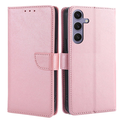 For Samsung Galaxy S25 Ultra 5G Calf Texture Buckle Flip Leather Phone Case(Rose Gold) - Galaxy S25 Ultra 5G Cases by buy2fix | Online Shopping UK | buy2fix