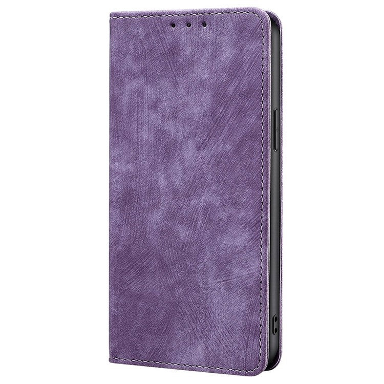 For Samsung Galaxy S25+ 5G RFID Anti-theft Brush Magnetic Leather Phone Case(Purple) - Galaxy S25+ 5G Cases by buy2fix | Online Shopping UK | buy2fix