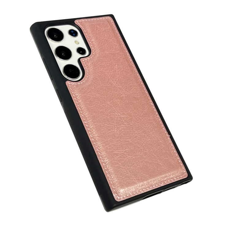 For Samsung Galaxy S25+ 5G Cowhide Texture Back Cover Phone Case(Rose Gold) - Galaxy S25+ 5G Cases by buy2fix | Online Shopping UK | buy2fix