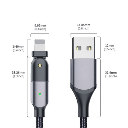 FXCL-WY0G 2.4A USB to 8 Pin 180 Degree Rotating Elbow Charging Cable, Length:1.2m(Grey) - Normal Style Cable by buy2fix | Online Shopping UK | buy2fix