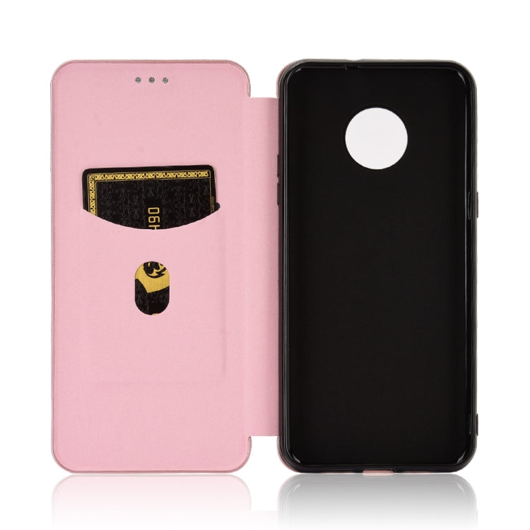 For Doogee X95 Carbon Fiber Texture Horizontal Flip TPU + PC + PU Leather Case with Card Slot & Lanyard(Pink) - More Brand by buy2fix | Online Shopping UK | buy2fix