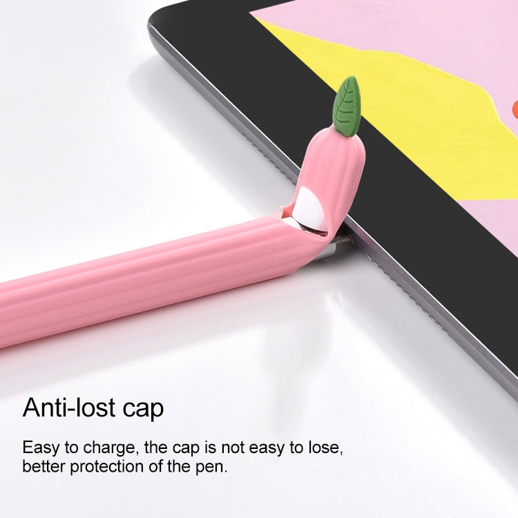 For Apple Pencil 1 Contrasting Color Mint Leaf Silicone Non-slip Protective Cover(Orange) - Pencil Accessories by buy2fix | Online Shopping UK | buy2fix