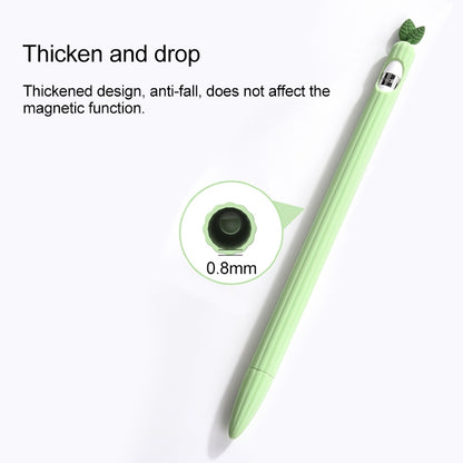 For Apple Pencil 2 Contrasting Color Mint Leaf Silicone Non-slip Protective Cover(Green) - Pencil Accessories by buy2fix | Online Shopping UK | buy2fix