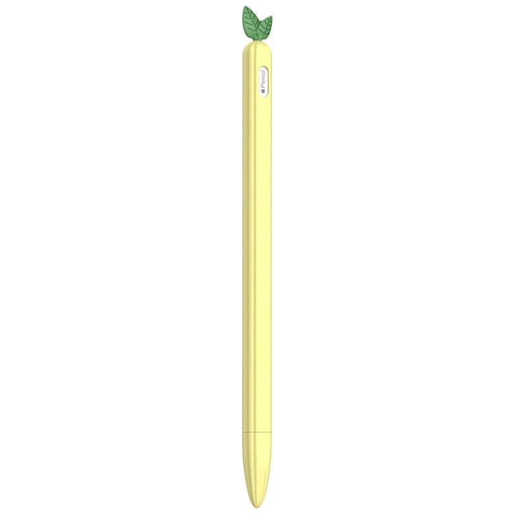 For Apple Pencil 2 Contrasting Color Mint Leaf Silicone Non-slip Protective Cover(Yellow) - Pencil Accessories by buy2fix | Online Shopping UK | buy2fix