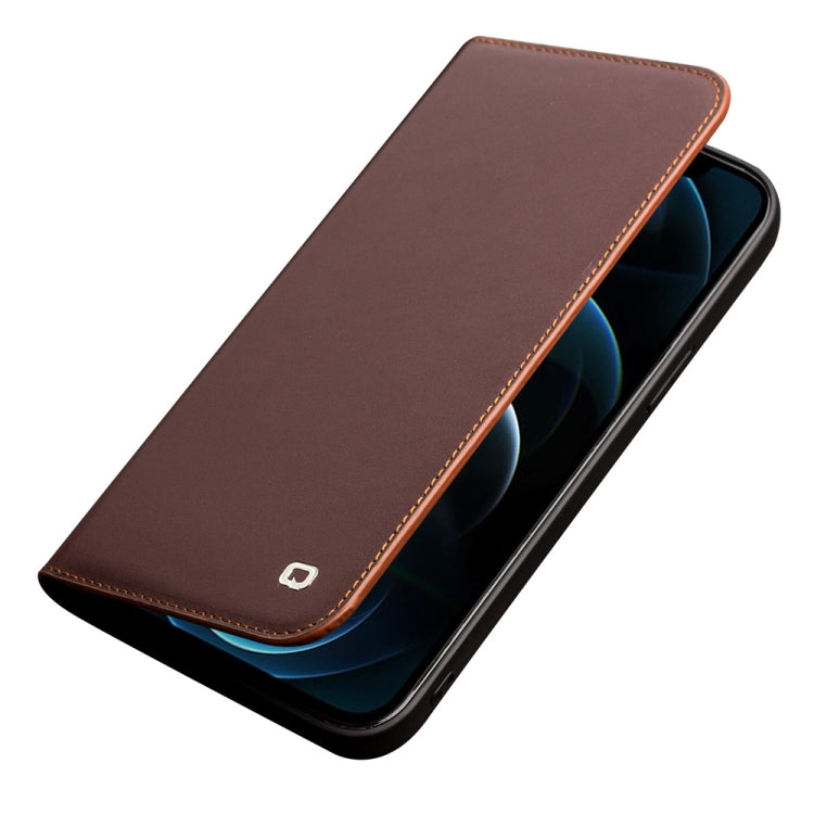 For iPhone 12 Pro Max QIALINO Business Horizontal Flip Leather Case with Holder & Card Slots & Wallet(Brown) - iPhone 12 Pro Max Cases by QIALINO | Online Shopping UK | buy2fix