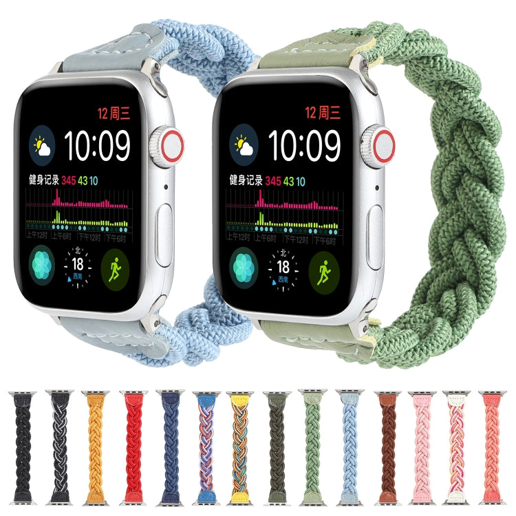 Elastic Woven Watch Band For Apple Watch Ultra 49mm&Watch Ultra 2 49mm / Series 9&8&7 45mm / SE 3&SE 2&6&SE&5&4 44mm / 3&2&1 42mm, Length:160mm(Black) - Watch Bands by buy2fix | Online Shopping UK | buy2fix