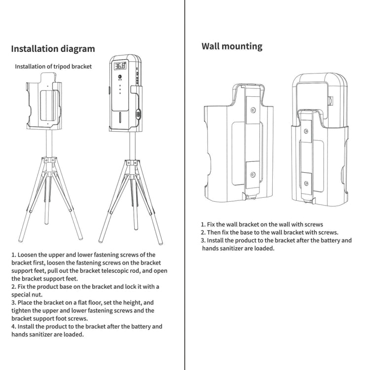 YAD-001 Infrared Thermometer + Automatic Infrared Sensor Sterilization Dispenser with Tripod Mount Holder - Infra-red Thermoscope by buy2fix | Online Shopping UK | buy2fix