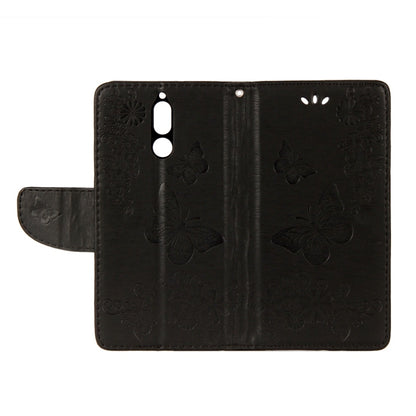 For Huawei  Mate 10 Lite Vintage Embossed Floral Butterfly Pattern Horizontal Flip Leather Case with Card Slot & Holder & Wallet & Lanyard (Black) - Huawei Cases by buy2fix | Online Shopping UK | buy2fix