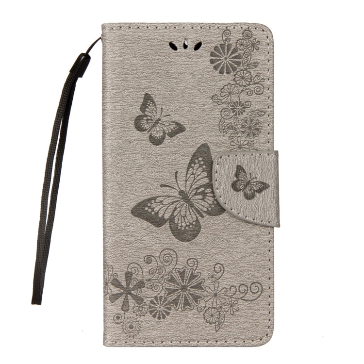For Huawei  Mate 10 Lite Vintage Embossed Floral Butterfly Pattern Horizontal Flip Leather Case with Card Slot & Holder & Wallet & Lanyard (Grey) - Huawei Cases by buy2fix | Online Shopping UK | buy2fix