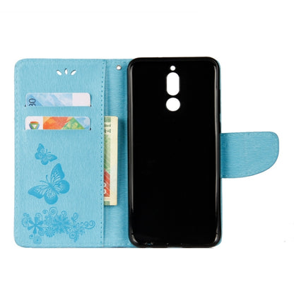 For Huawei  Mate 10 Lite Vintage Embossed Floral Butterfly Pattern Horizontal Flip Leather Case with Card Slot & Holder & Wallet & Lanyard (Blue) - Huawei Cases by buy2fix | Online Shopping UK | buy2fix