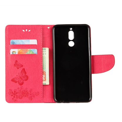 For Huawei  Mate 10 Lite Vintage Embossed Floral Butterfly Pattern Horizontal Flip Leather Case with Card Slot & Holder & Wallet & Lanyard (Red) - Huawei Cases by buy2fix | Online Shopping UK | buy2fix