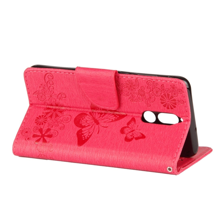 For Huawei  Mate 10 Lite Vintage Embossed Floral Butterfly Pattern Horizontal Flip Leather Case with Card Slot & Holder & Wallet & Lanyard (Red) - Huawei Cases by buy2fix | Online Shopping UK | buy2fix