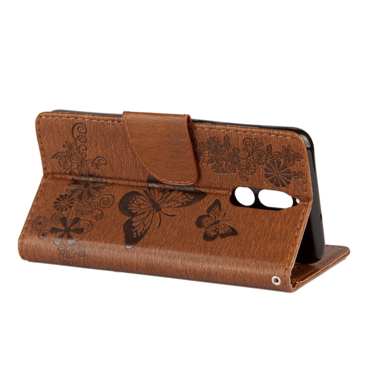 For Huawei  Mate 10 Lite Vintage Embossed Floral Butterfly Pattern Horizontal Flip Leather Case with Card Slot & Holder & Wallet & Lanyard (Brown) - Huawei Cases by buy2fix | Online Shopping UK | buy2fix